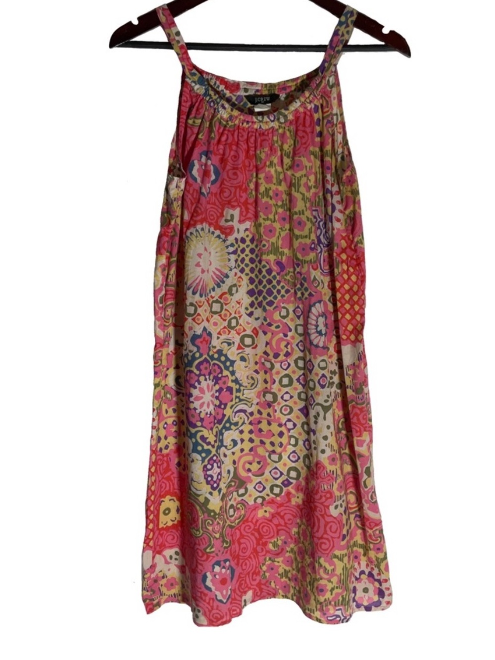J. Crew Pink Patterned Floral Cotton Babydoll Sleeveless Mini Sundress | Medium